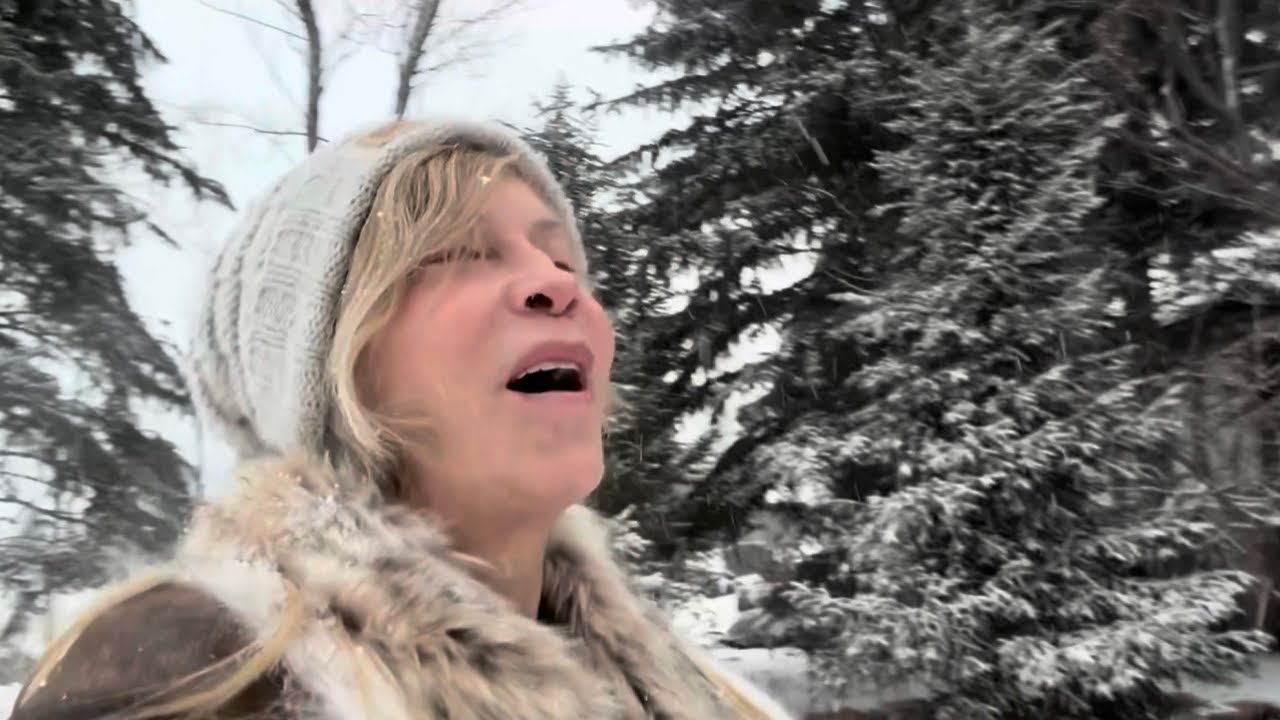 “The feel good lady” appreciating, after a long wait for a big snow dump that arrived today! ❄️