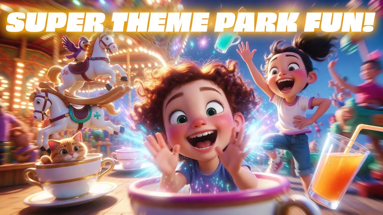 Super Theme Park Fun! 🎡| Loops and drops and super speed, Roller coaster—yes indeed! 🎢