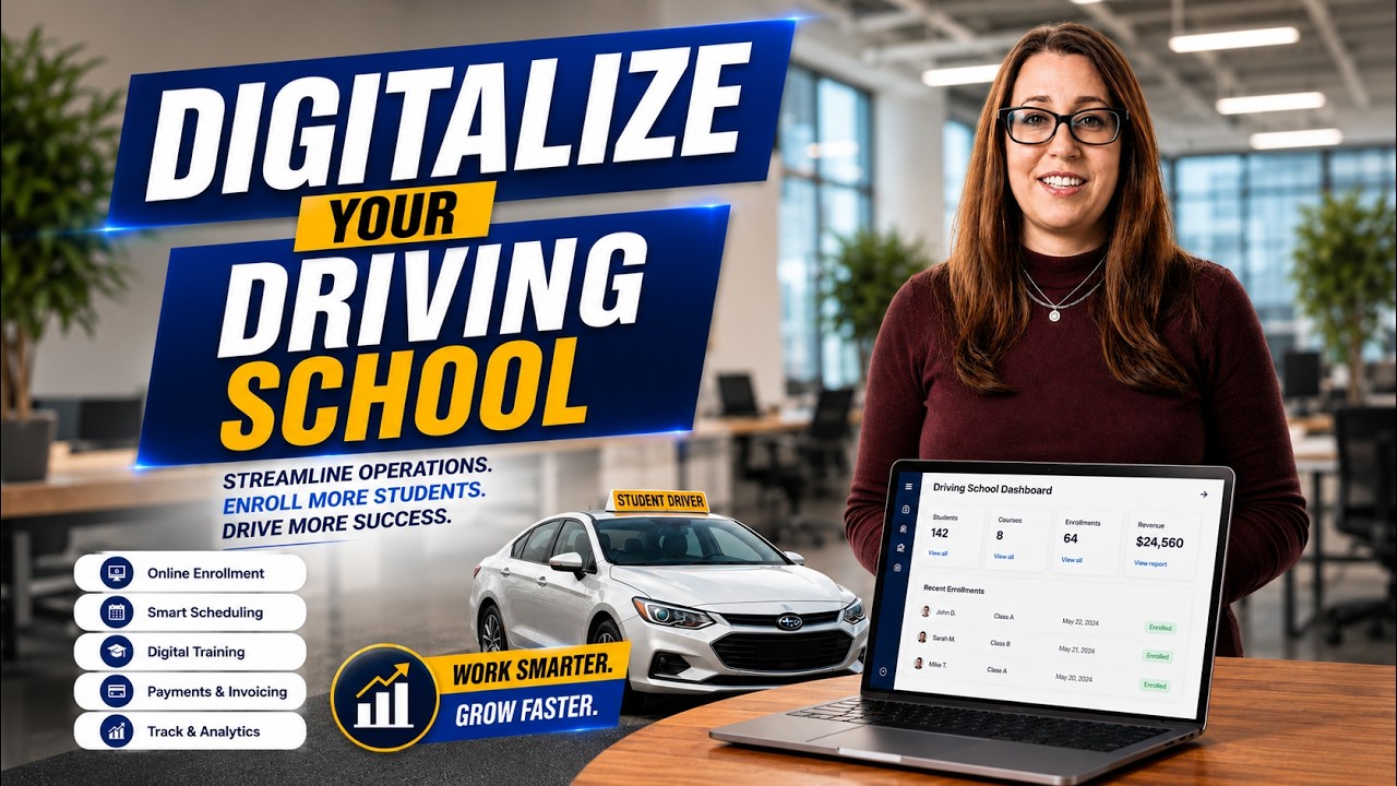 Digitalize Your Driving School - Complete Software Solution - One Time Investment - Mobile & Web App