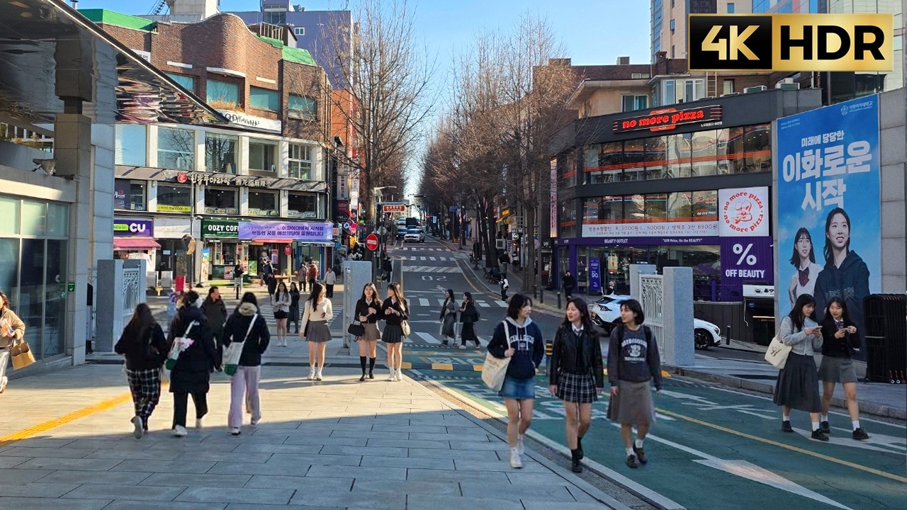 Seoul Walking Tour | Ewha Womans University to Sinchon | University District Walk | 서울 신촌, 이화여대 산책