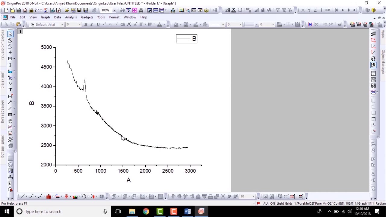 Baseline correction for XRD, FTIR, and Raman Spectroscopy (OriginLab) - 04