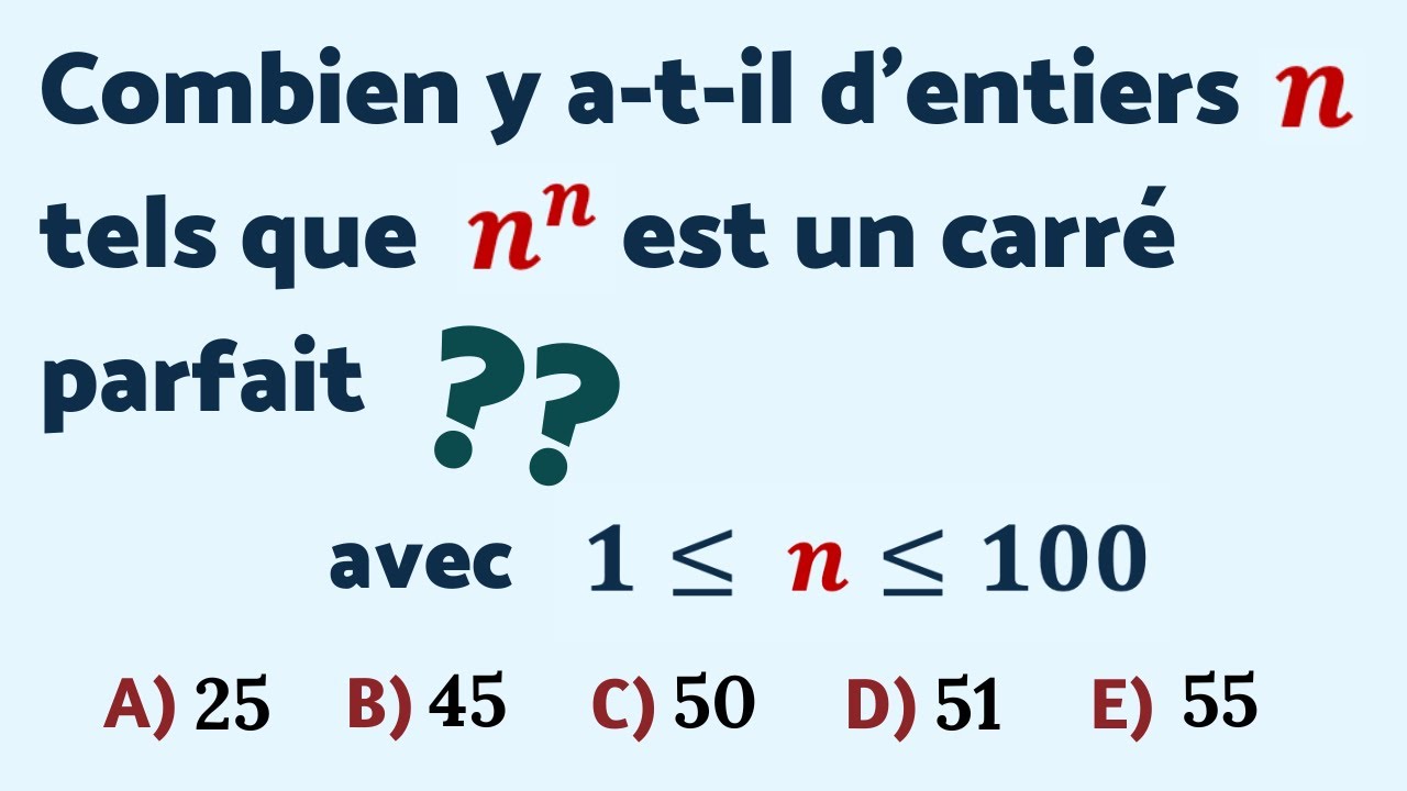 nⁿ DOIT ÊTRE UN CARRÉ PARFAIT !