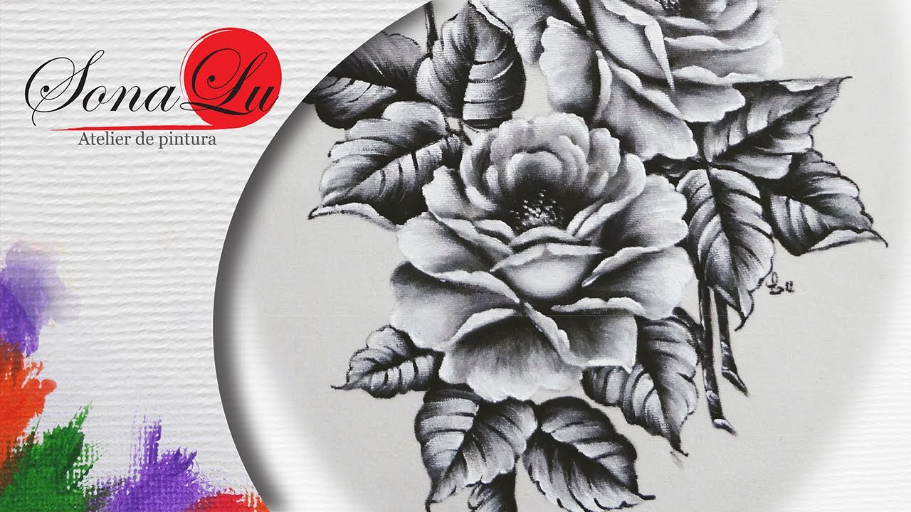 Aula 74 - Rosas em Preto e Branco em Emborrachado