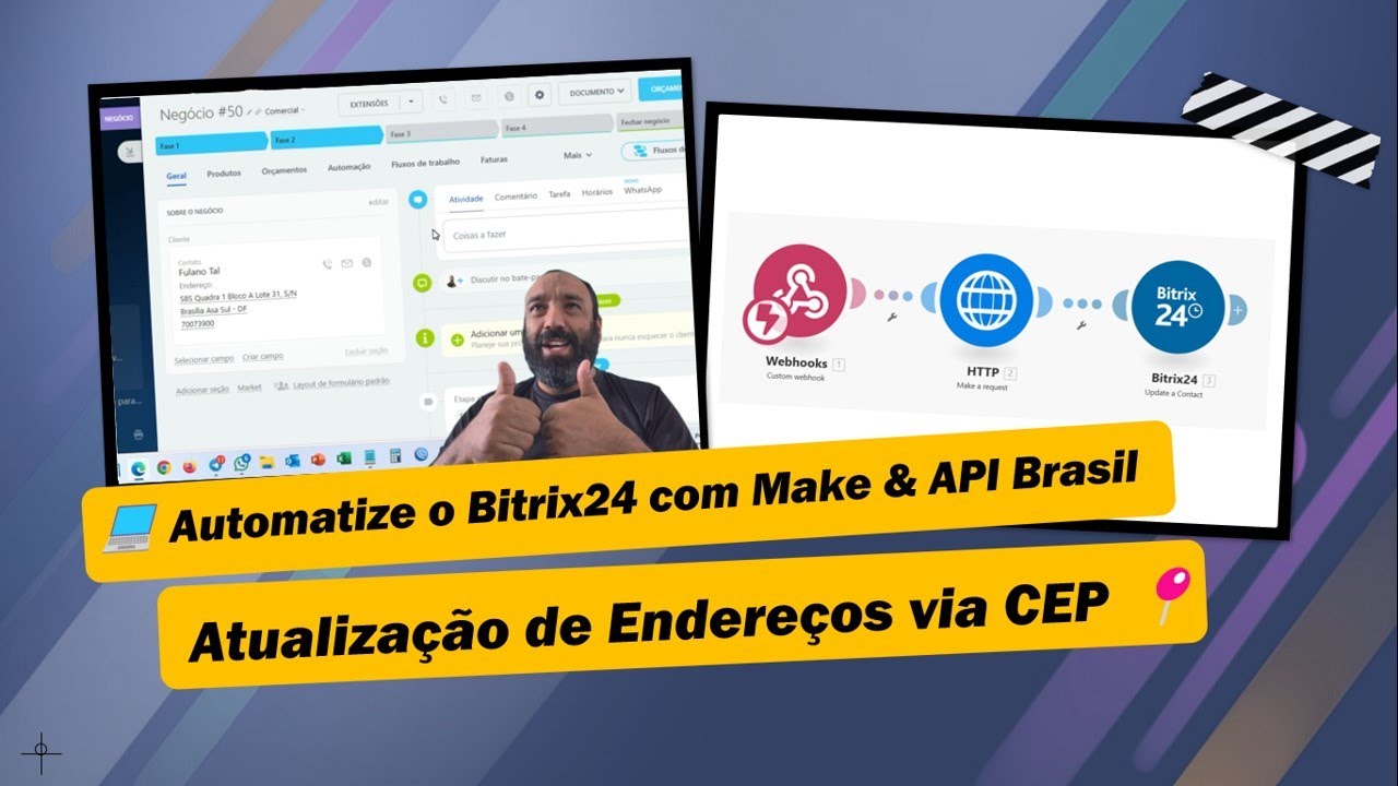 💻 Automatize o Bitrix24 com Make & API Brasil: Atualização de Endereços via CEP 📍#AutomaçãoBitrix24