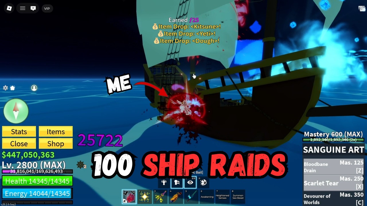 100 Ship Raids for Fruits in 2nd Sea 😱 | Blox Fruits