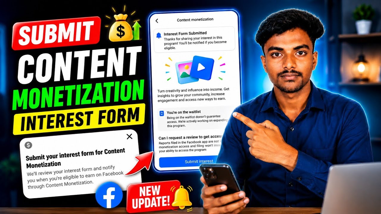 Submit your interest form for Content Monetizetion 🤑 Content monetization submit interest |