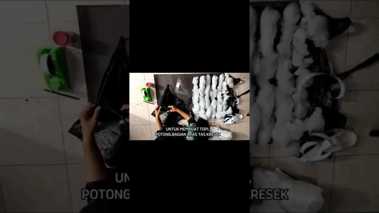 kostum binatang domba dari tas kresek