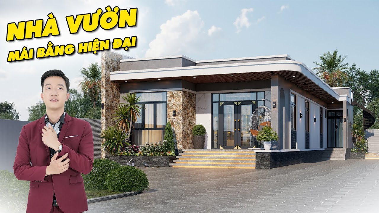 Ngôi nhà vườn mái bằng hiện đại đẹp từ ngoài vào trong có giá từ 880 triệu | MH03331