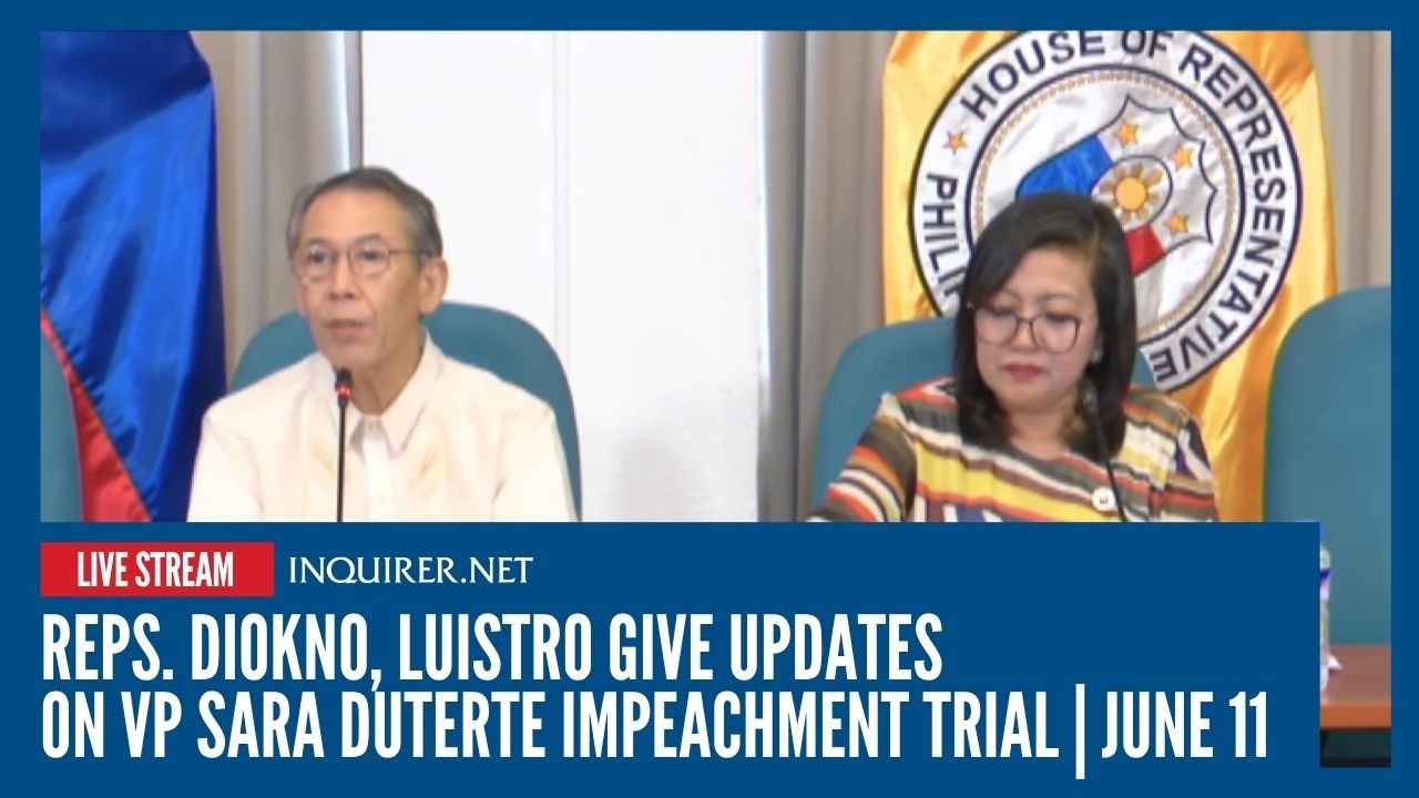 LIVE: Reps. Diokno, Luistro give updates on VP Sara Duterte impeachment trial | June 11