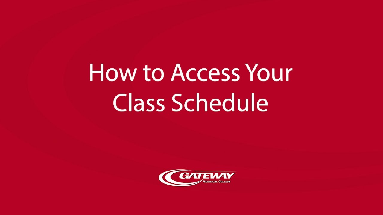 How to Access Your Class Schedule