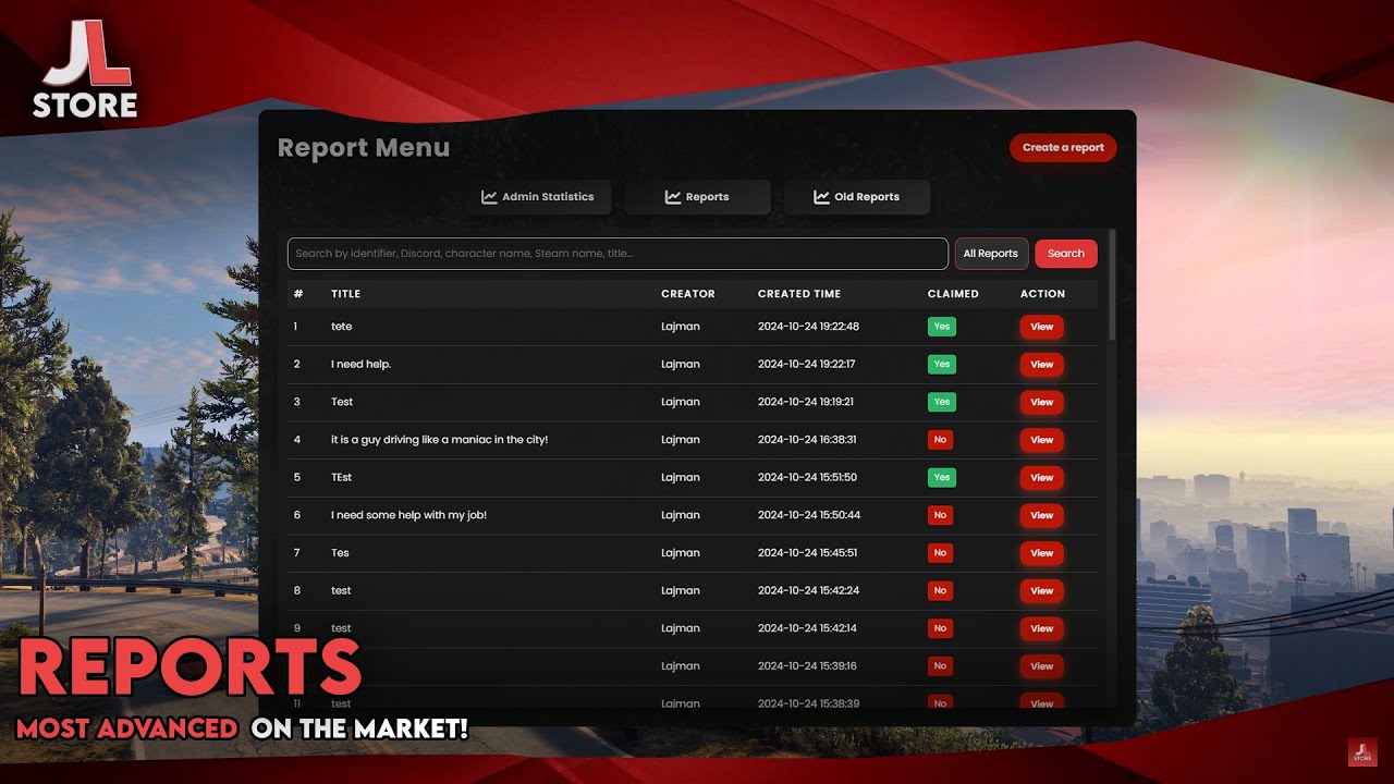 [QB/ESX/QBOX/STANDALONE] - Reports - The most advanced report system on the FiveM market.