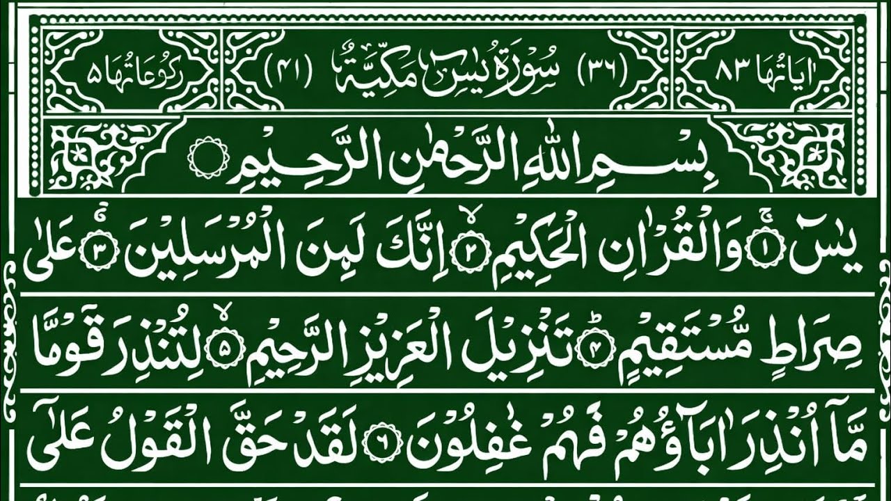 💚Most Beautiful Recitation of Surah Yaseen (سورة يس) 🤍 | Heart Touching Tilawat