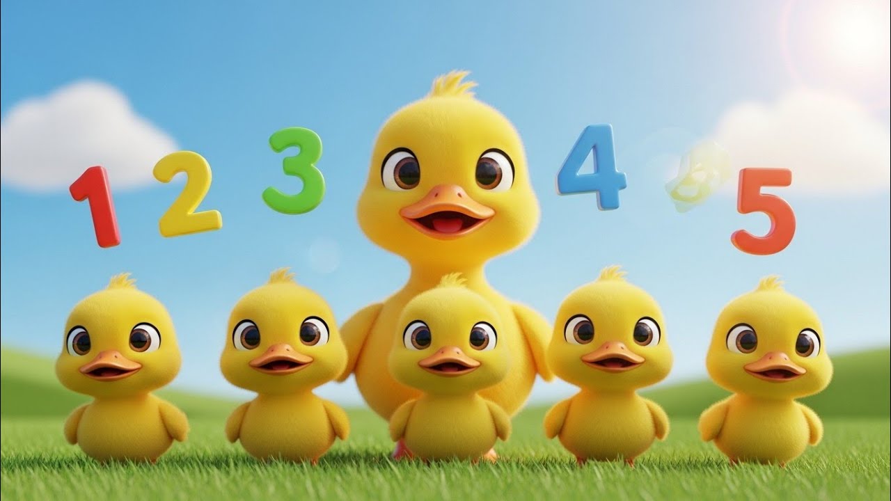 Five Little Ducks | Let’s Count Five Little Ducks 🦆 | Counting Song for Kids |Nursery Rhyme#counting