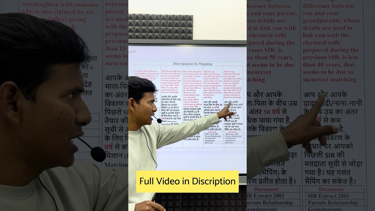 Discrepancy in mapping Detail #sir #draftvoterlist