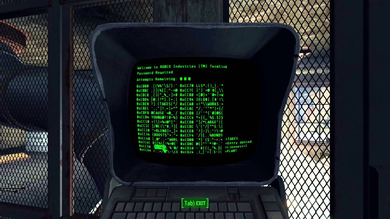 Как взломать терминал в Fallout 4