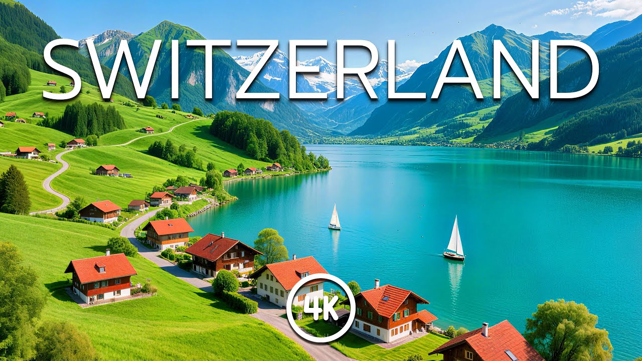 SWITZERLAND 4K – Flying Over Alpine Perfection with Relaxing Piano Music