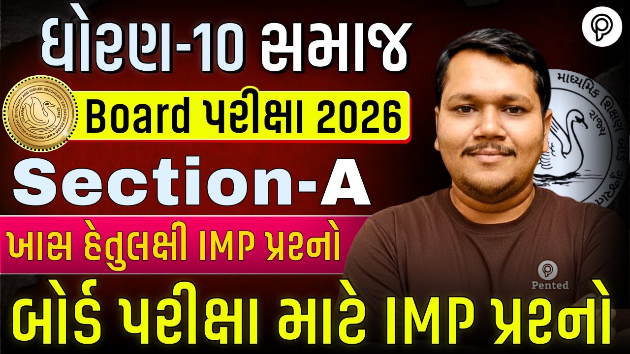 Std 10 SS Section A MOST IMP Questions 2026 | Dhoran 10 Samaj IMP MCQ | Board Exam 2026 | Vivek Sir