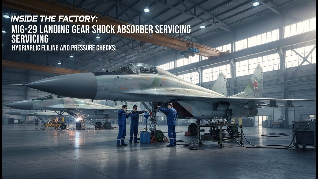 MiG-29 Landing Gear Servicing: Shock Absorber Fluid Filling & Nitrogen Pressure Checks