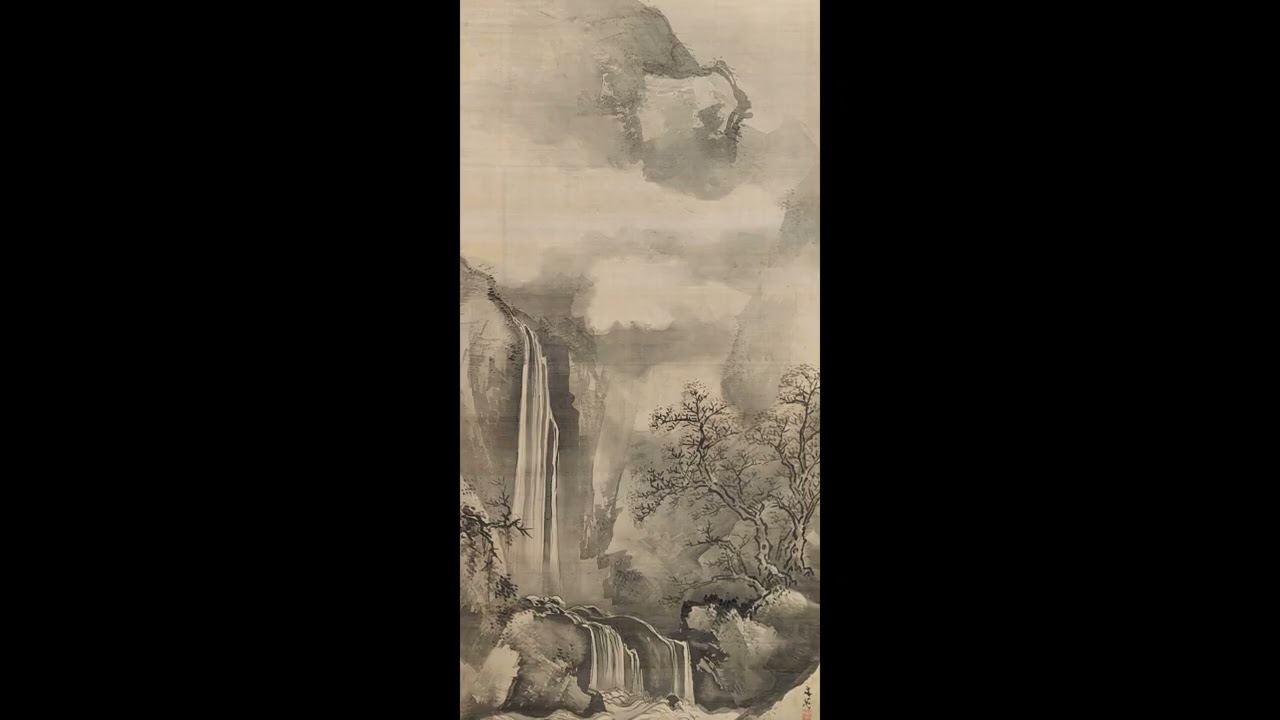 Tani Bunchō - Landscape with Waterfall (1828)