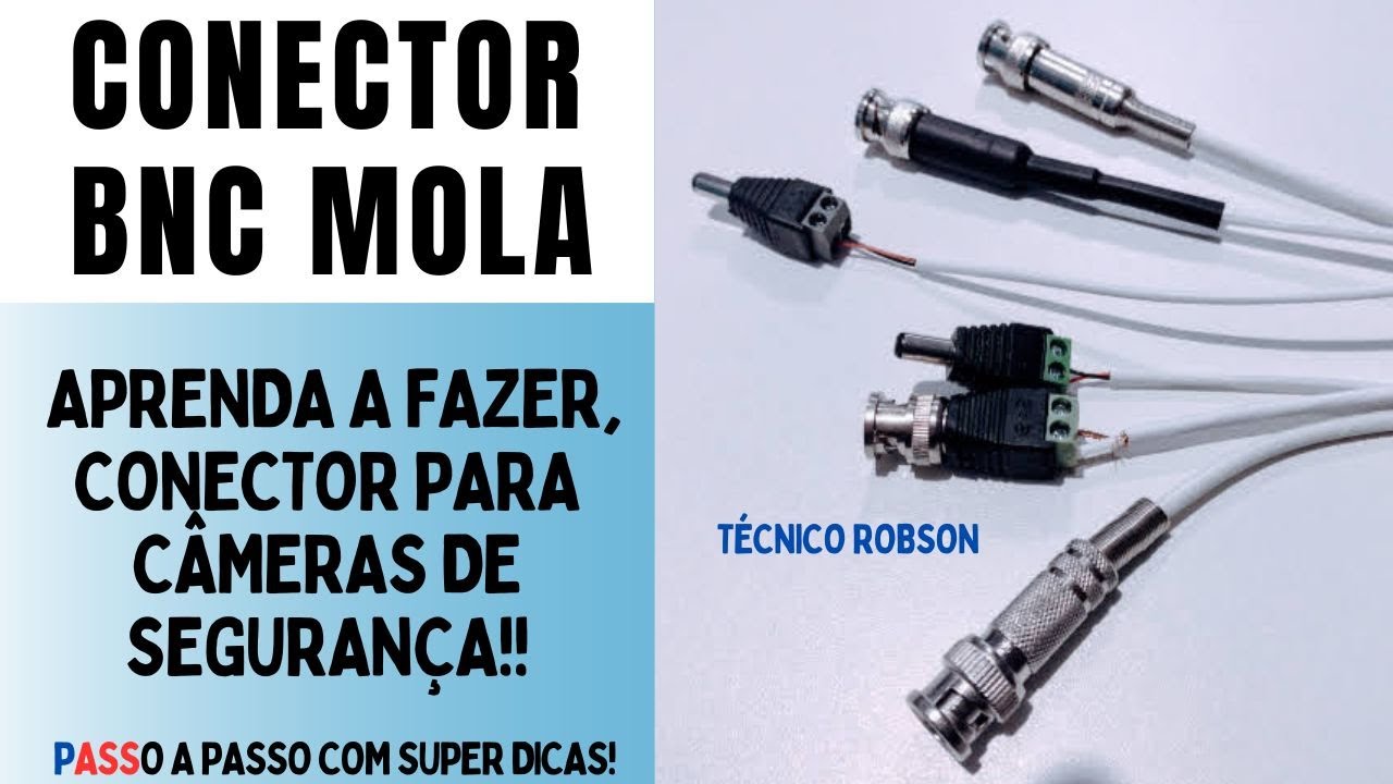 Instalação conector bnc de câmera de segurança, conector bnc borne #cftv #conector #camera #eletrica
