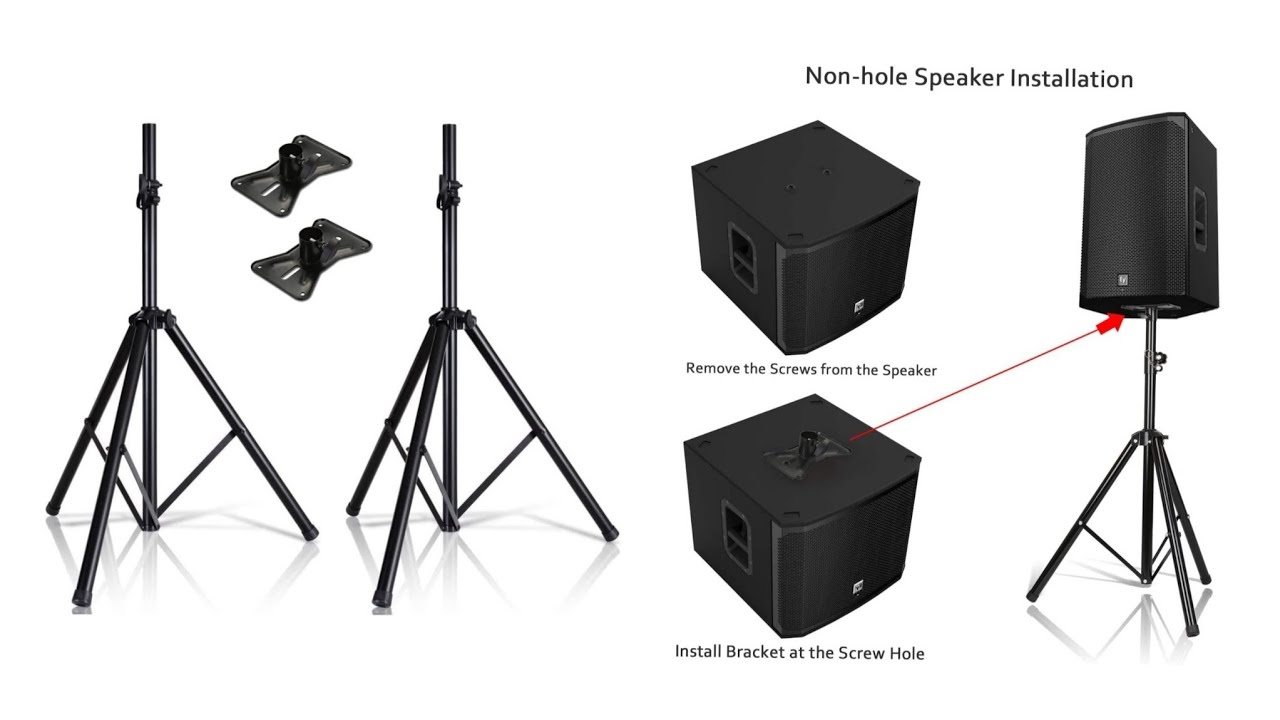 Techzere Pack of 2 Universal Speaker Stand Mount Holder Heavy Duty Tripod Unboxing