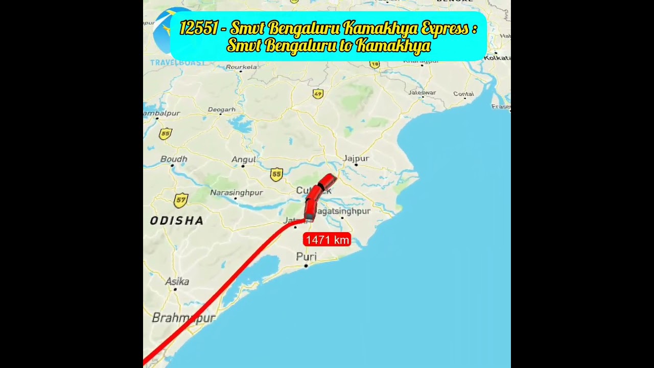Smvb Kyq Express : Smvt Bengaluru to Kamakhya | Train Route - 12551 | Indian Railways |