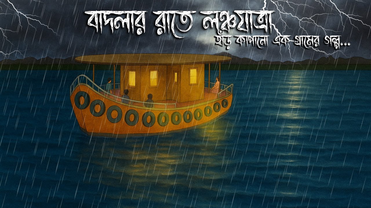 বাদলা রাতের লঞ্চযাত্রা । Gram Banglar Bhuter Cartoon | Bhuter Golpo | Golper Bhoot Animation