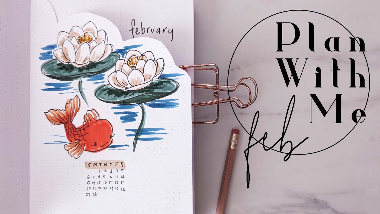 Plan With Me | Lotus Themed February 2022 Bullet Journal