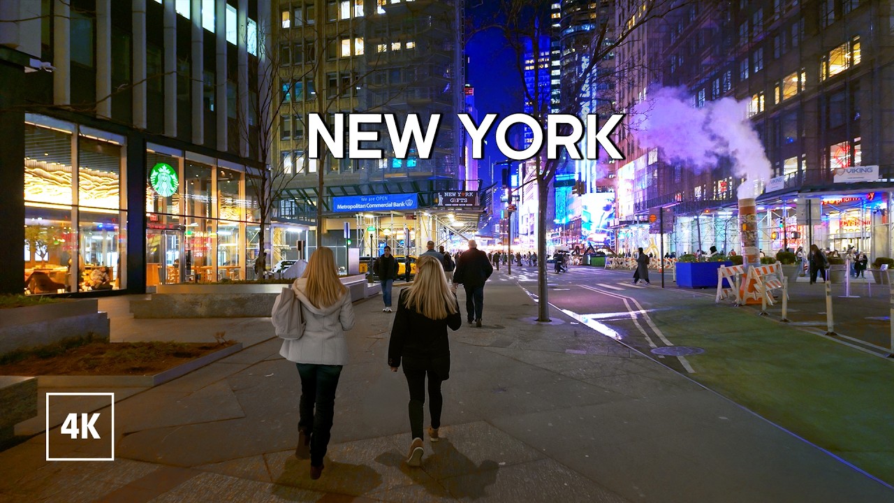 New York City Walk Evening stroll in Midtown Manhattan