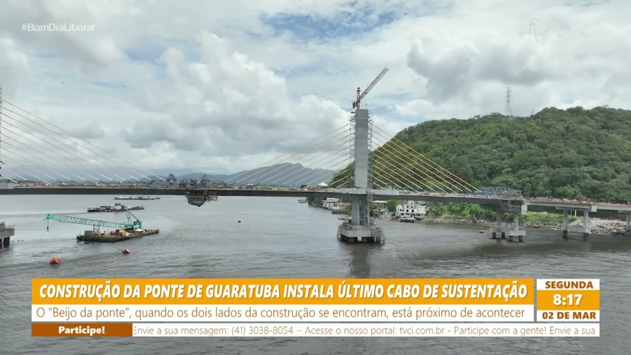 CONSTRUÇÃO DA PONTE DE GUARATUBA INSTALA ÚLTIMO CABO DE SUSTENTAÇÃO