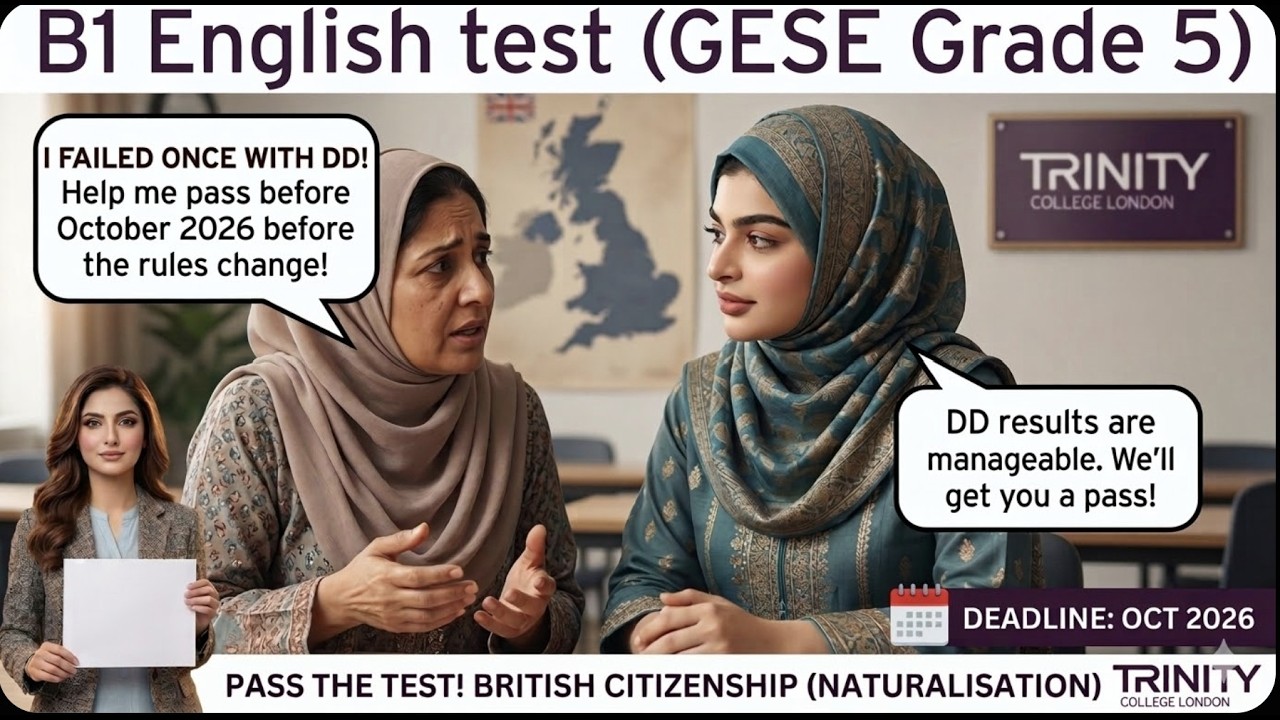 B1 English Test (GESE Grade 5) | SELT British Citizenship| Trinity College London ILR UK