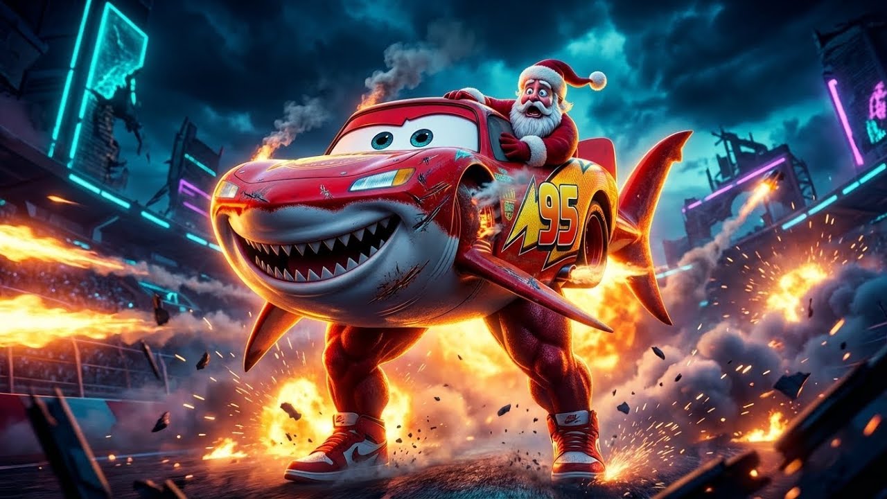 The EVOLUTION Of Shark McQueen The Christmas Gift 🚗🎁 | Cars Toon 3D Animation