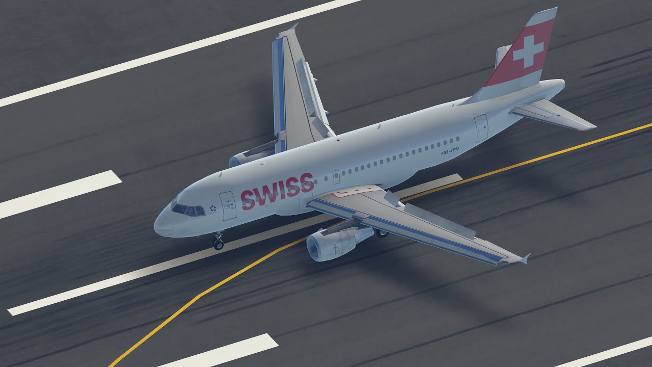 Swiss International Air Lines Airbus A319-100 landing VNO/EYVI RWY 01 (Infinite Flight)