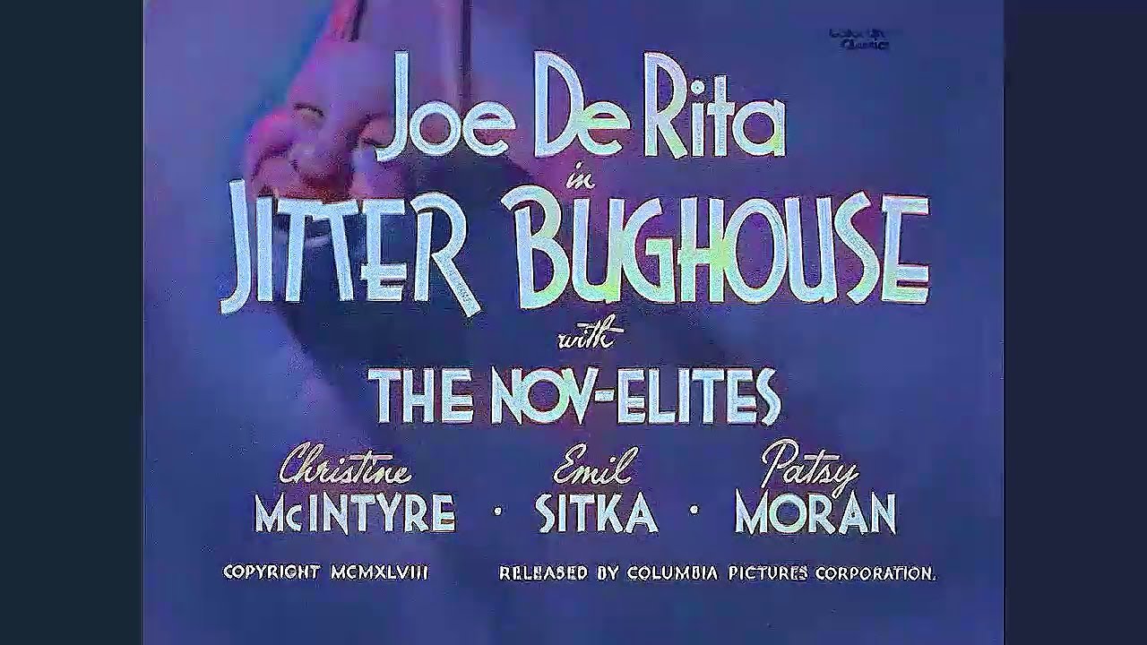 Jitter Bughouse (1948) Three Stooges Curly Joe DeRita Solo Film Colorized Classics