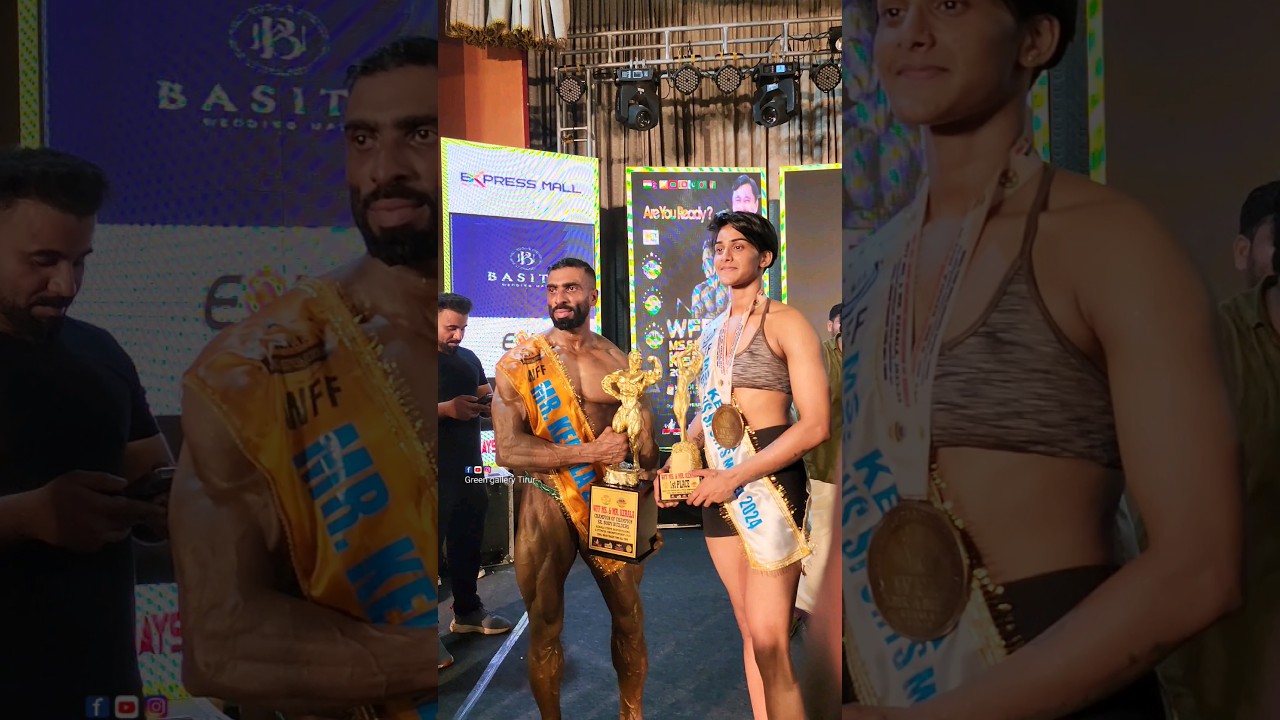 WFF Mr.kerala Ms.kerala winners Townhall Tirur #mrkerala #Fitness #tirur #greengallery_tirur