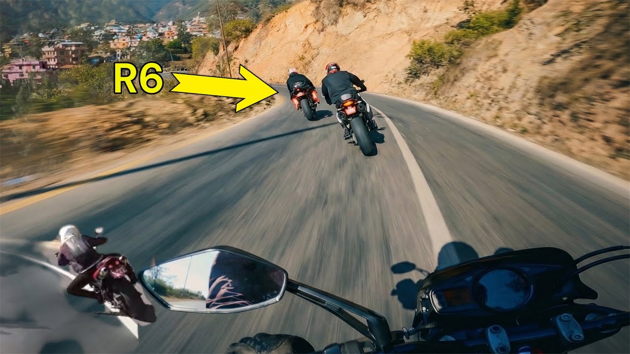 Saturday ride turns into brutal race 🚀🔥 r6 lai chase handai🥵🥵\ superbike nepal 🇳🇵 