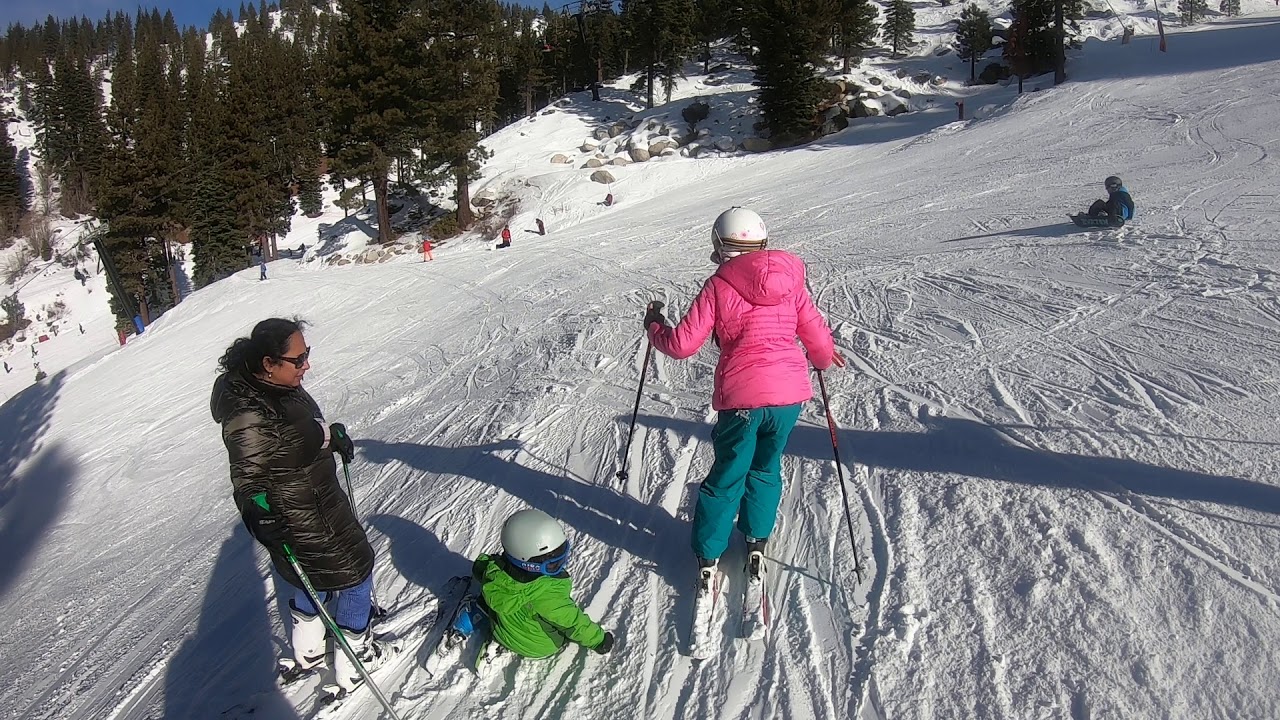 Skiing at Diamond peak - Up Lake View Quad. Ski down Ridge Run & Free Way.
