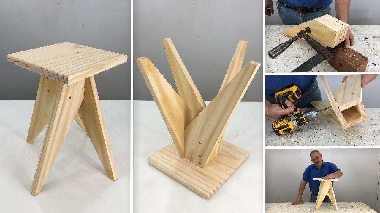 Taburete Bajo de Madera Muy Fácil de Hacer - Tutorial de Carpinteria