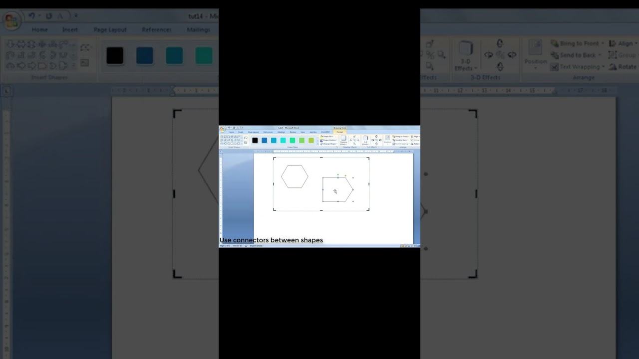 MS Word- Use Connector between shapes #shorts #shortvideo #msword #microsoftword