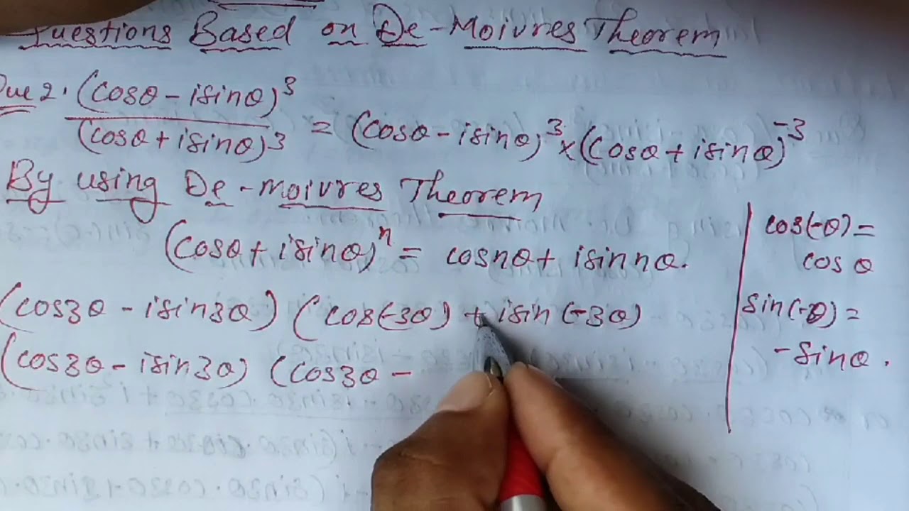 Questions Based on De Moivres Theorem.