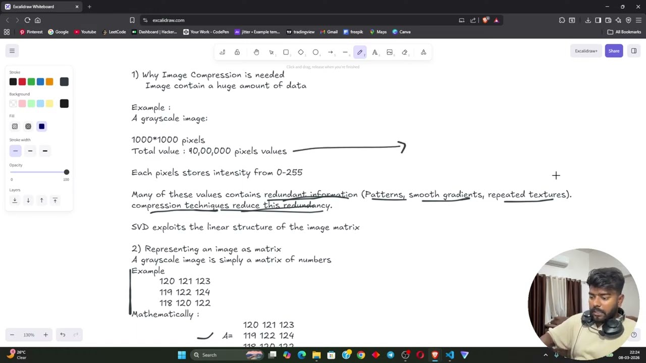 Learning AI From Zero –Project on SVD Compression  | Live Study With Me | Day 31 (II)