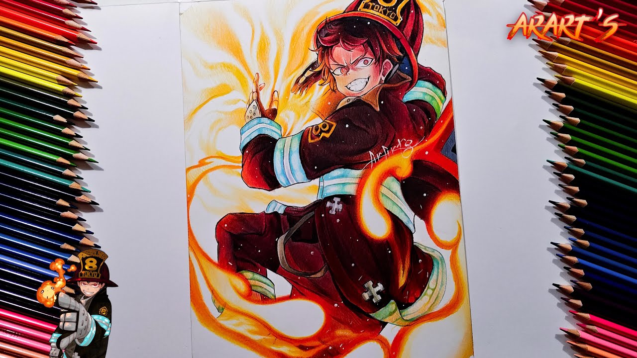 Drawing - Shinra Kusakabe  ( Fire Force )
