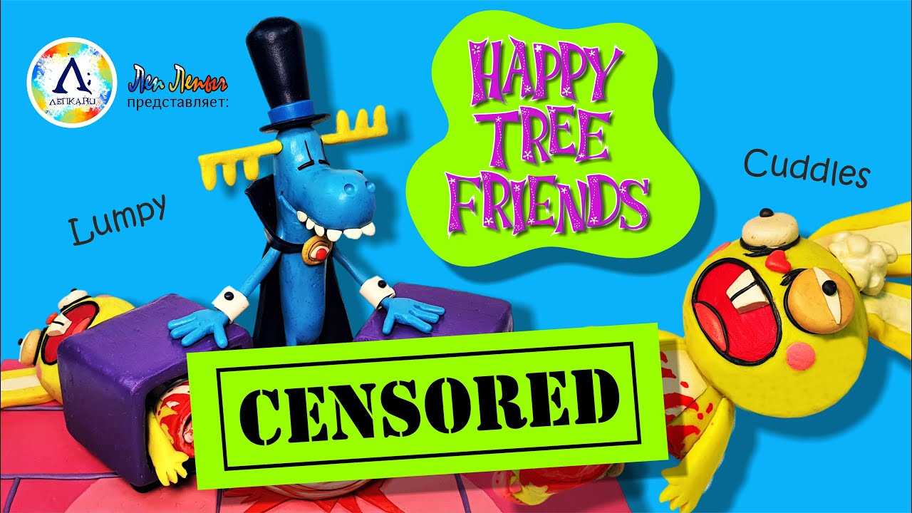 Happy Tree Friends | Лампи и Каддлс | Диорама (Ep #39) | Cuddles, Lumpy | Лепим из пластилина