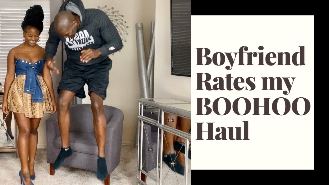 Boyfriend rates my outfits | BOOHOO haul! | Destene & Brandon