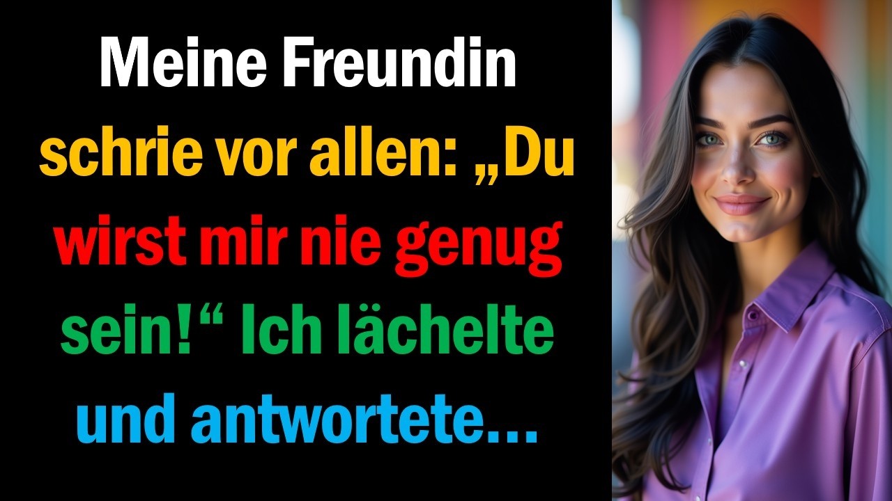 Meine Freundin schrie vor allen: „Du wirst mir nie genug sein!“ Ich lächelte und antwortete…