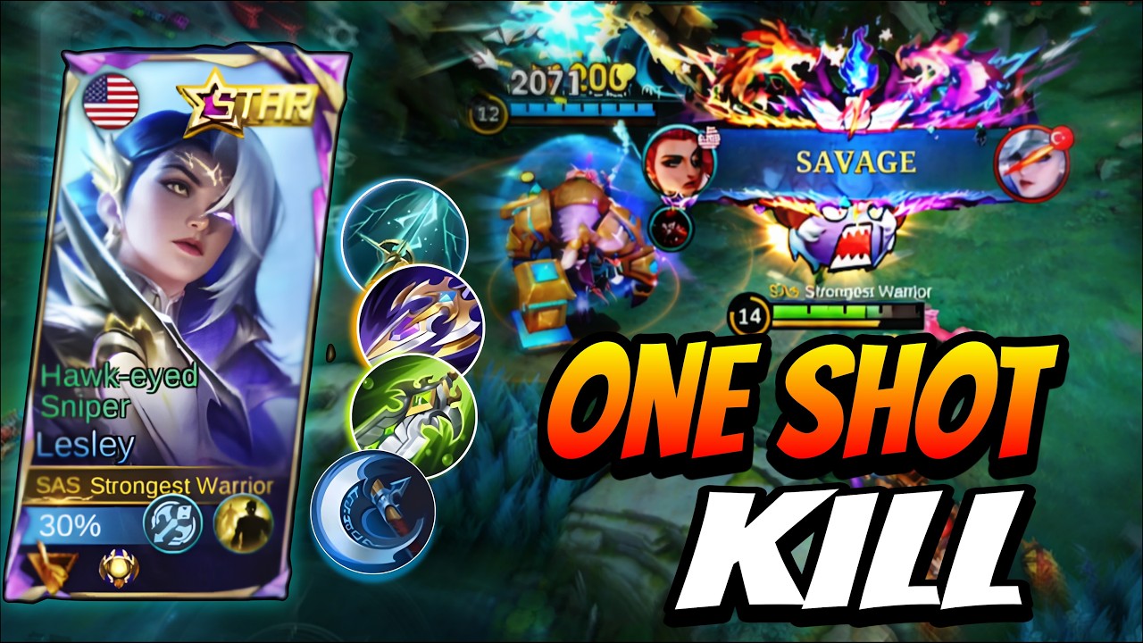 ONE SHOT SAVAGE! Nobody Survives This Lesley 😈 - Mobile Legends
