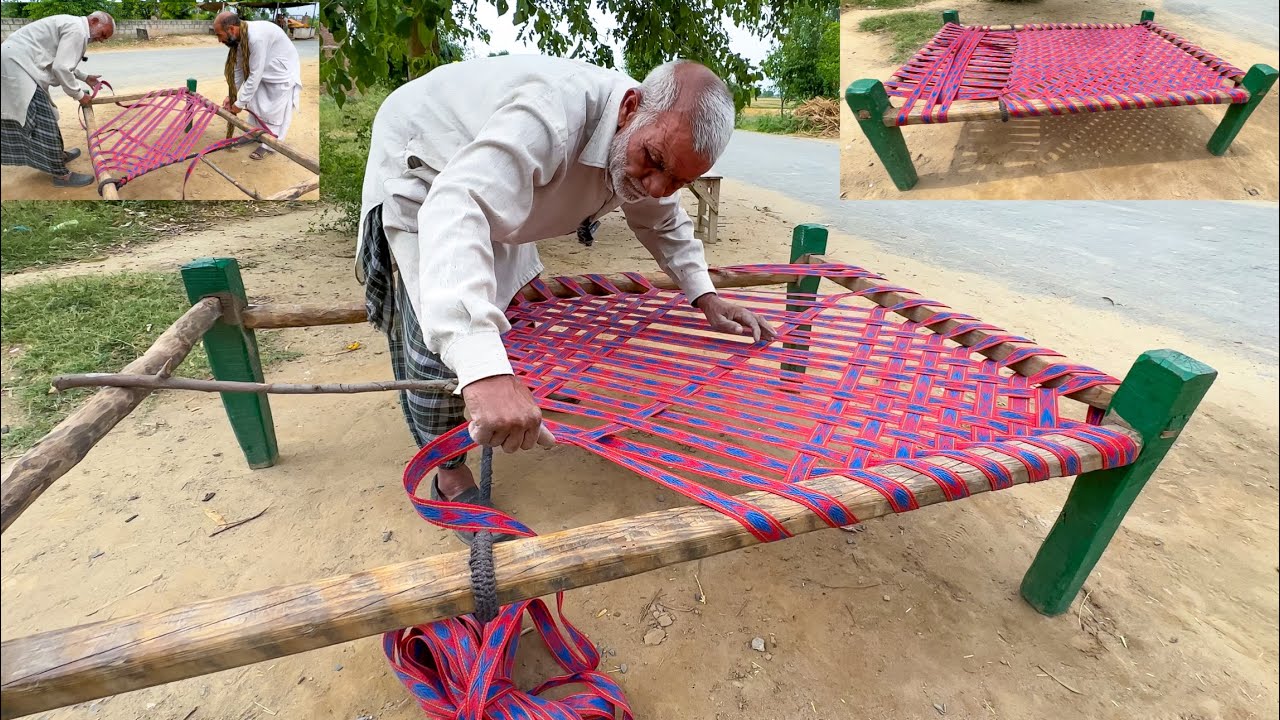 Old man have Amazing Technique of Weaving a Cot | How to make Charpai