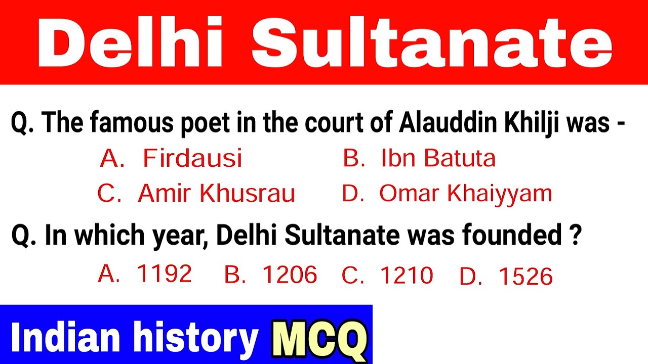 Indian history gk || Delhi Sultanate related Multiple Choice question answer