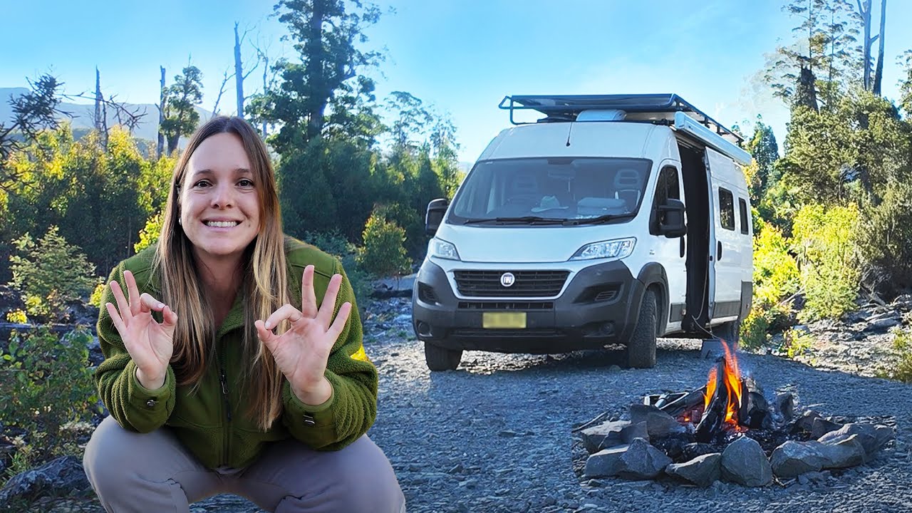 Van Life Camping and Cooking among Giant Trees in Tasmania