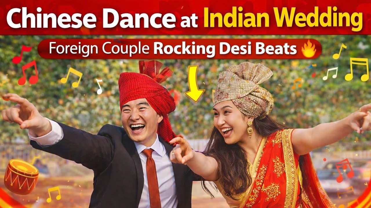 Chinese Dance at Indian Wedding | Foreign Couple Rocking Desi Beats 🔥  